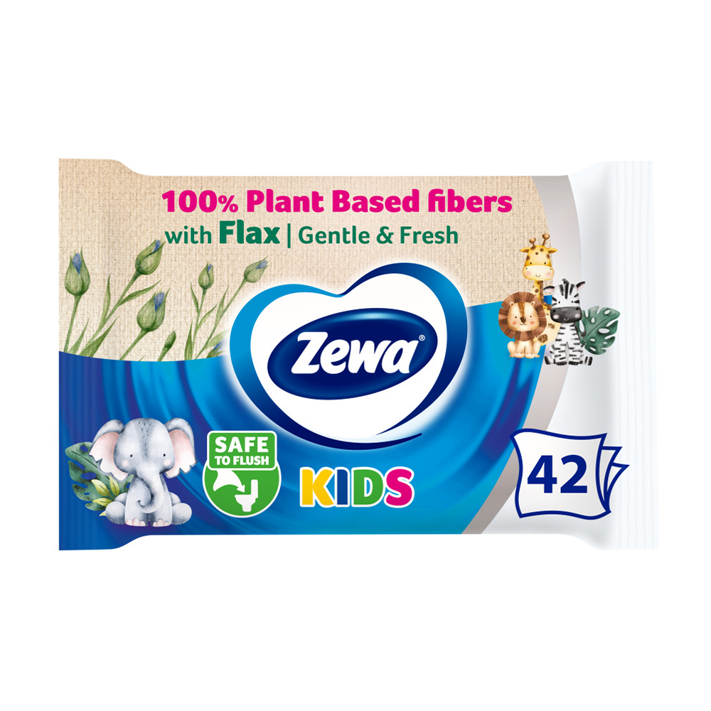 Вологий туалетний папір Zewa Kids Moist 1-шаровий, 42 шт